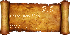 Rozsi Debóra névjegykártya